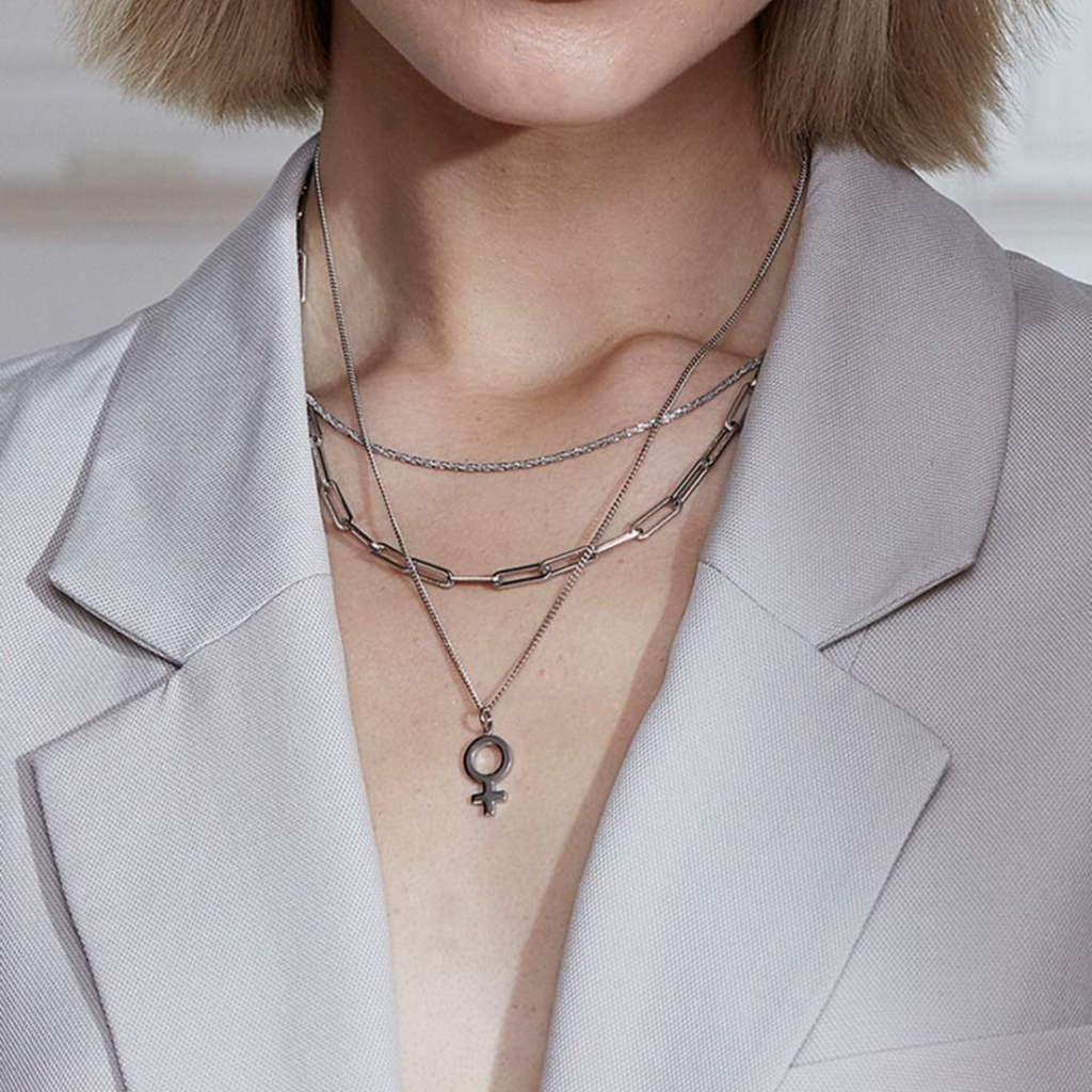 Tinsel Thin Necklace Steel Smykke